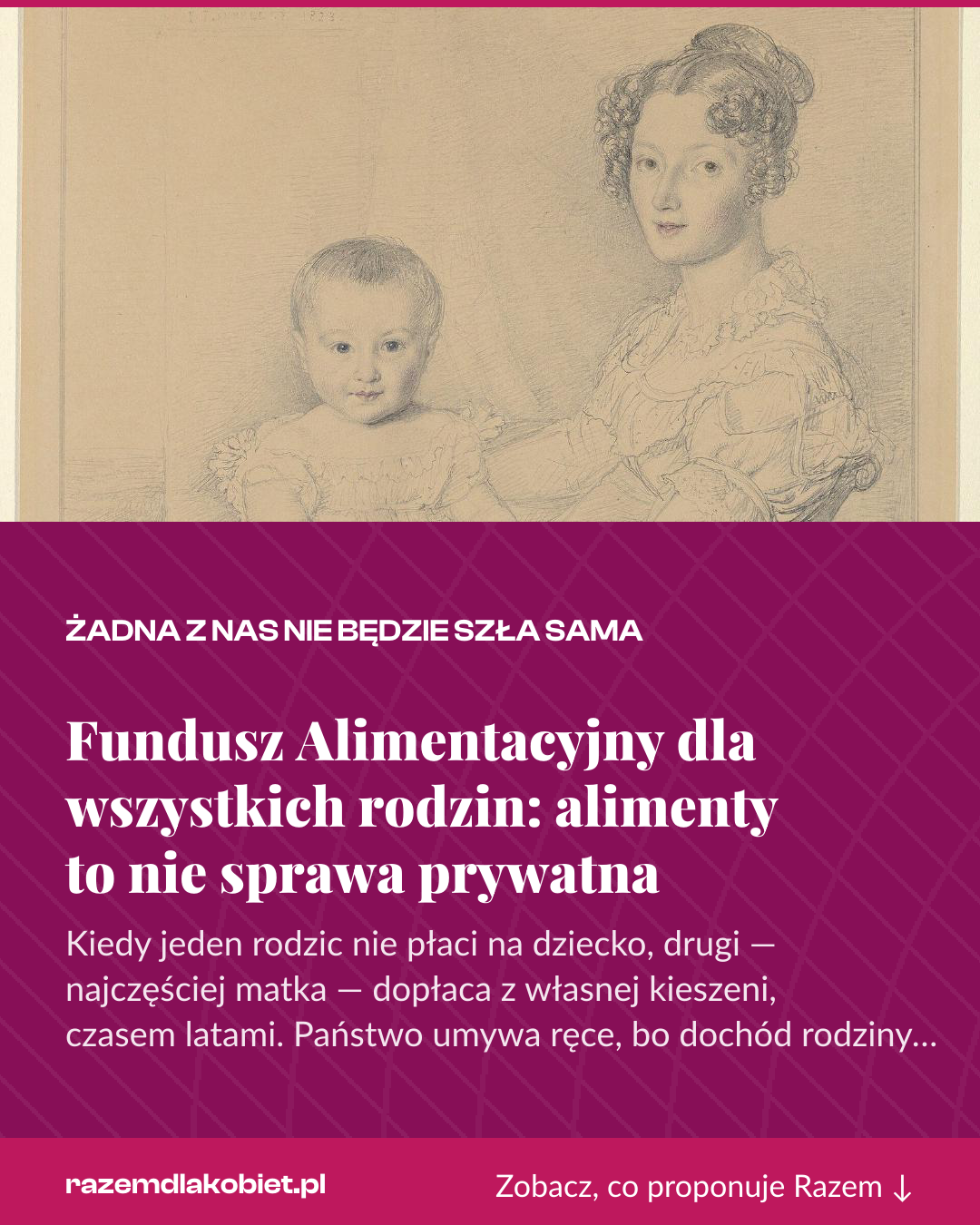 Grafika pionowa do udostępnienia: Fundusz Alimentacyjny dla wszystkich rodzin: alimenty to nie sprawa prywatna