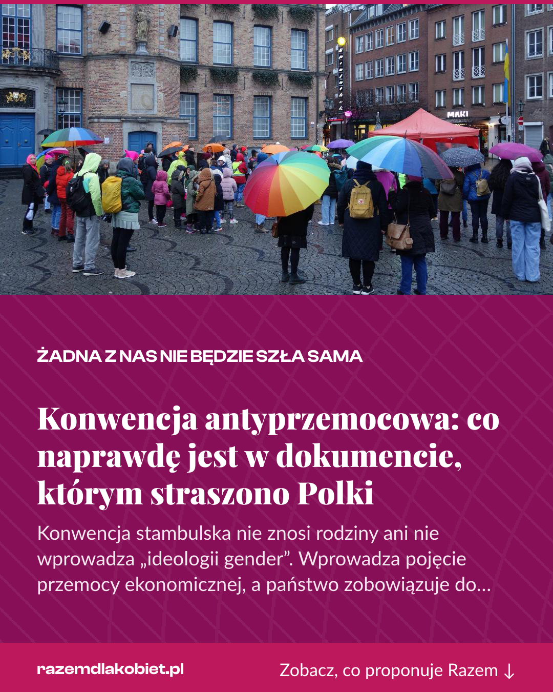 Grafika pionowa do udostępnienia: Konwencja antyprzemocowa: co naprawdę jest w dokumencie, którym straszono Polki