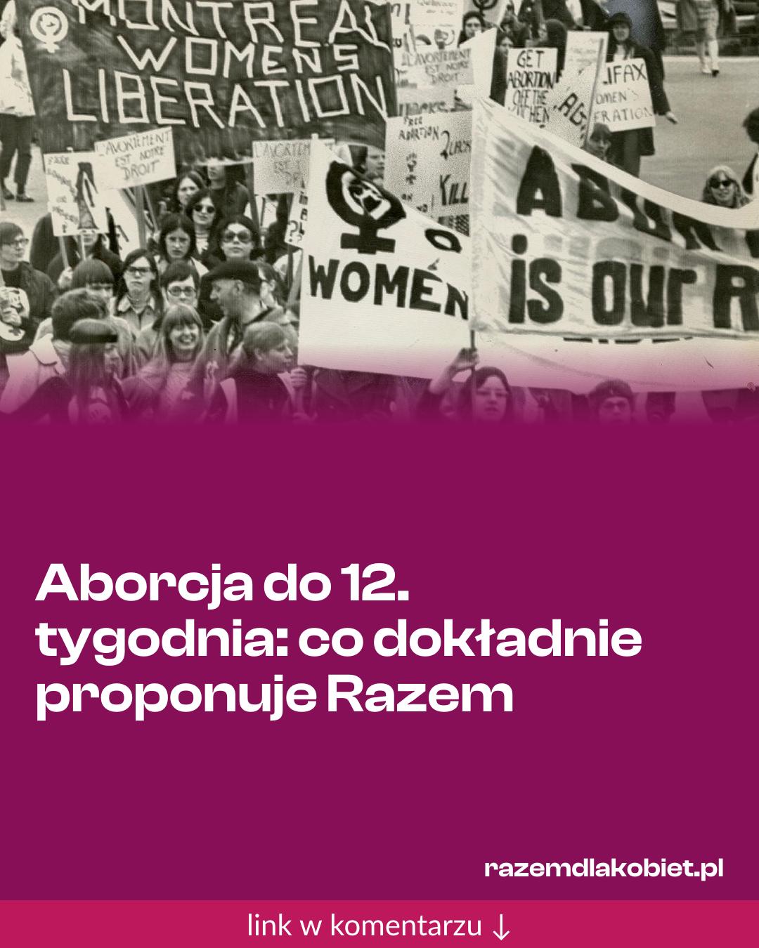 Grafika do udostępnienia: Aborcja do 12. tygodnia: co dokładnie proponuje Razem